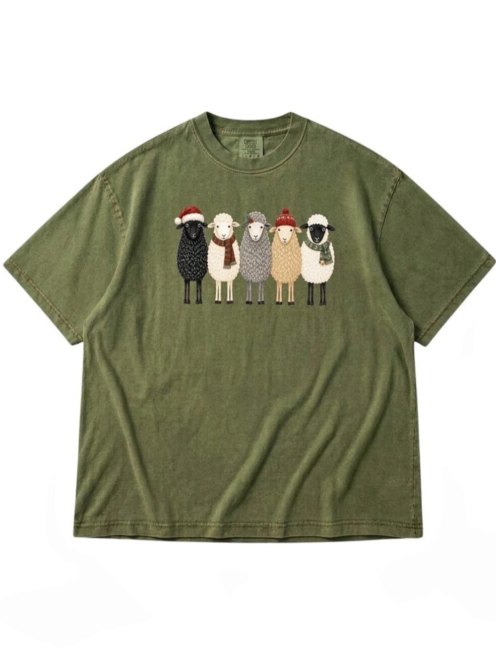 Comfort Colors Sheep Graphic Short Sleeve Tee in Green, Gift For Her, Him